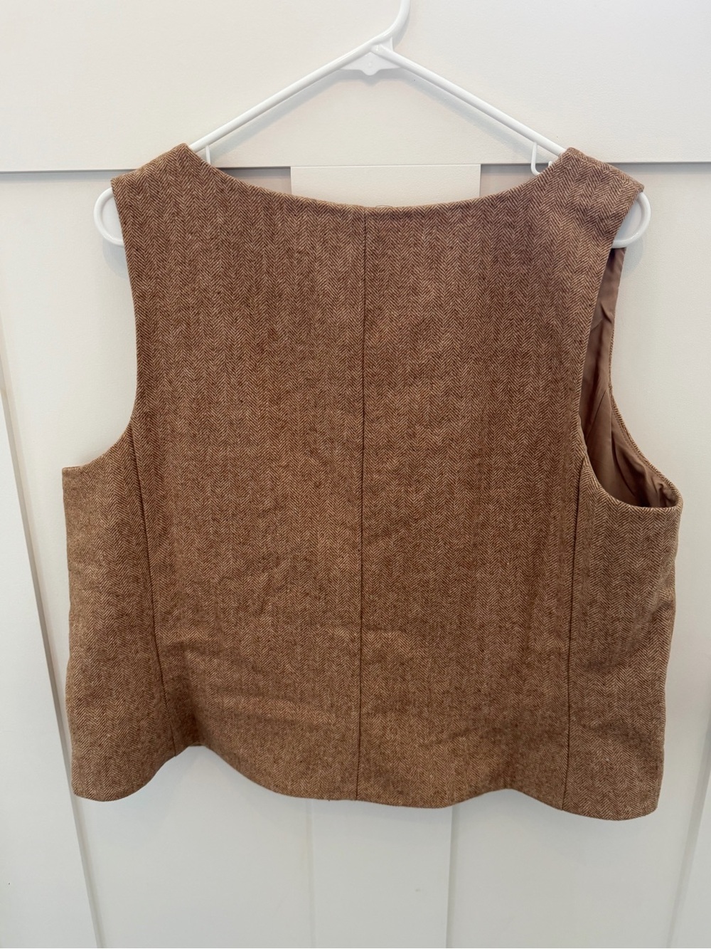 LOFT Tan/Brown Herringbone Women's Jacket - Picture 3 of 4